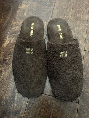 Miu Miu suede mules.